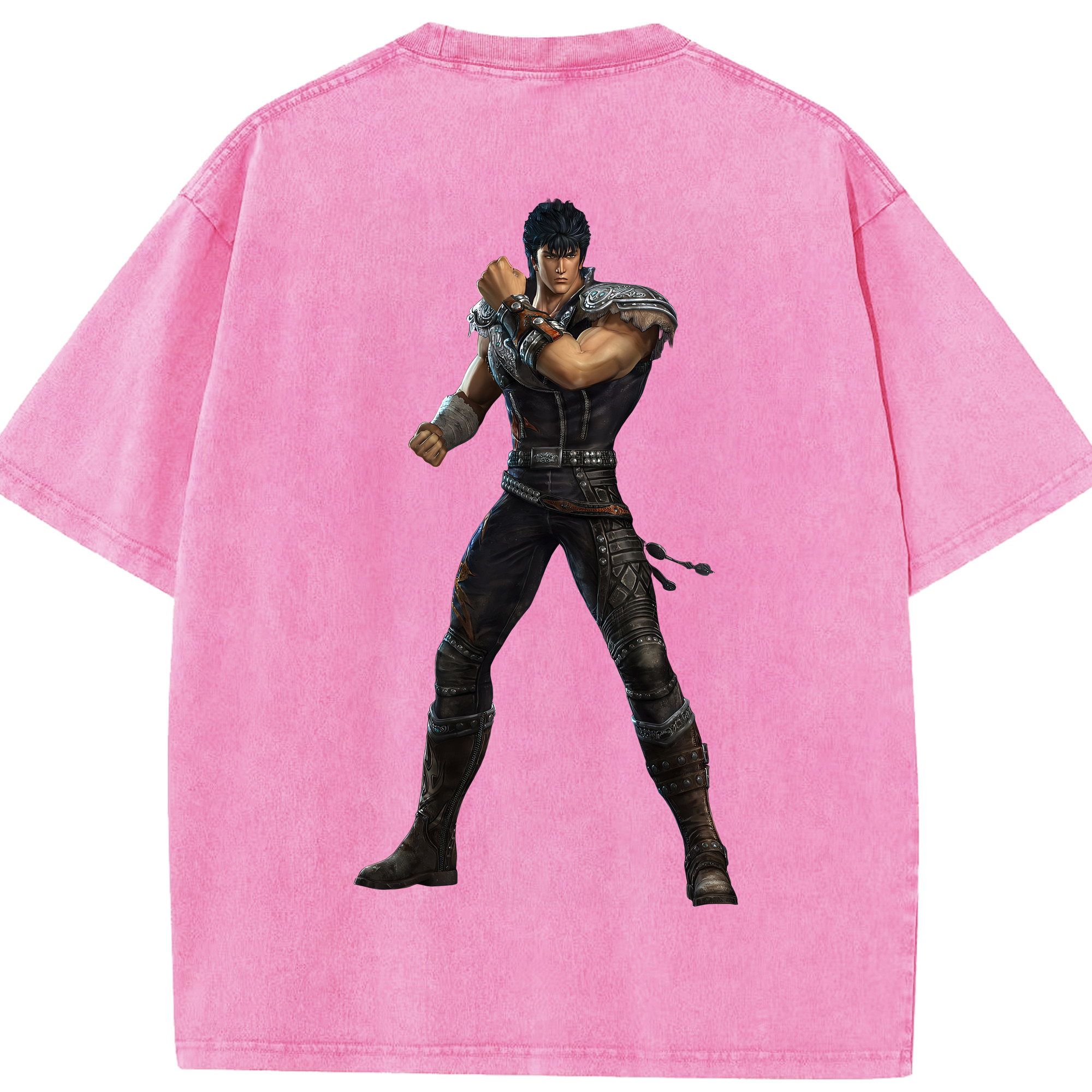 （画像用） 北斗の拳 Fist of the North Star 綿100% ヴィンテージ風 半袖Tシャツ（背面プリント）